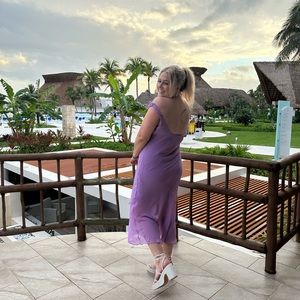 Abercrombie purple cowl neck dress